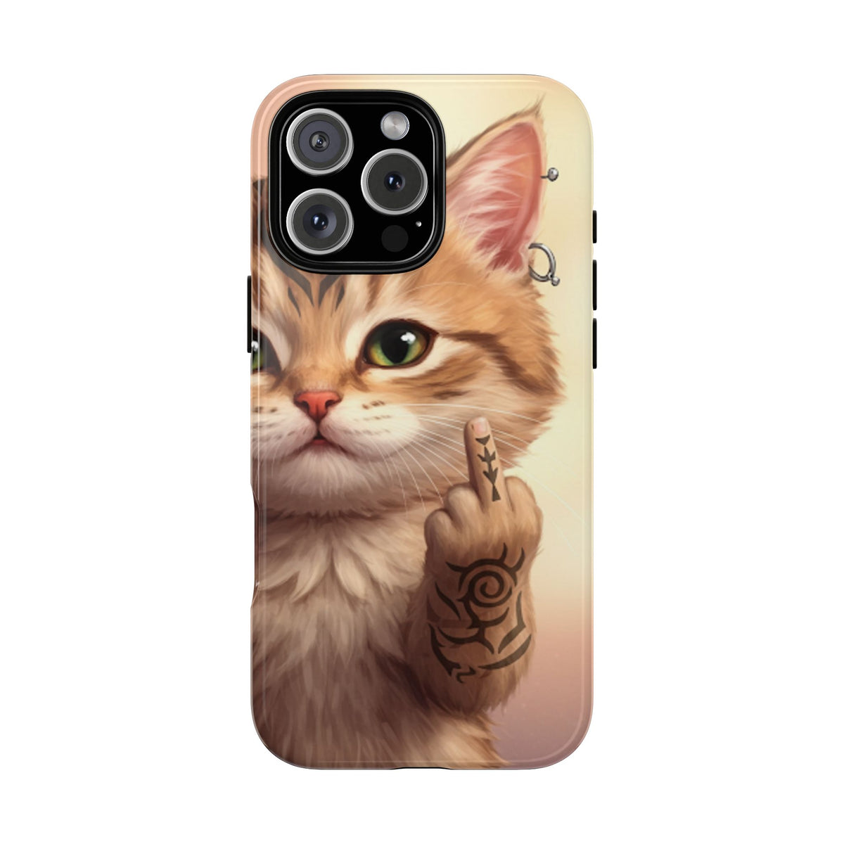 Evil Kitty Giving the Bird Tough Phone Case - Studio 653
