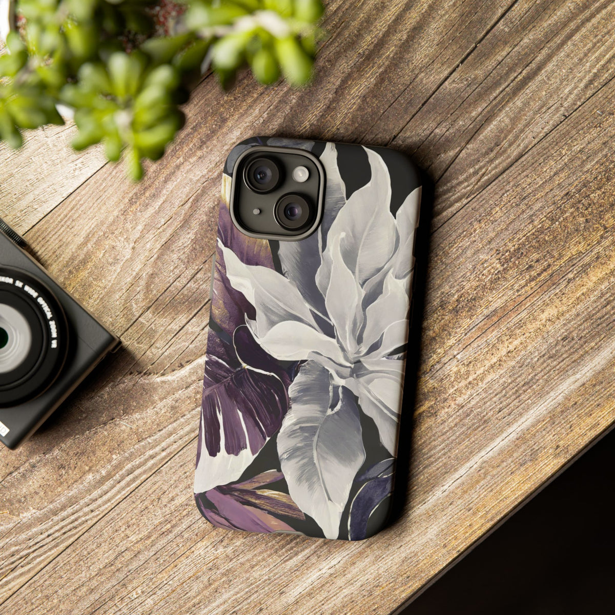 White & Plum Floral Tough Phone Case - Studio 653
