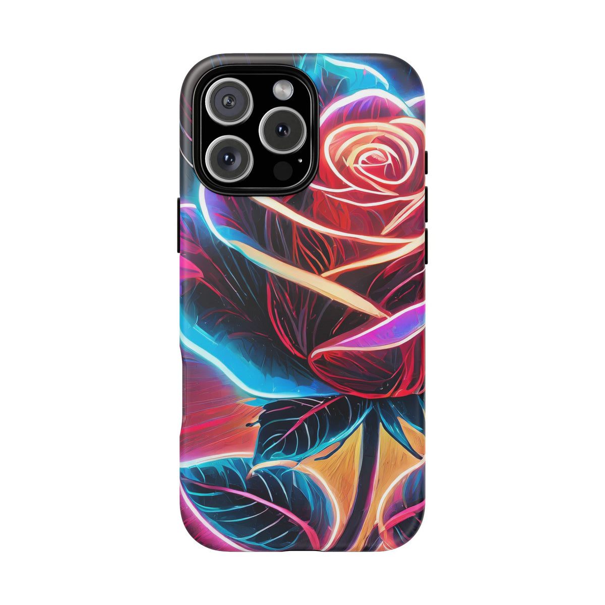Artistic Neon Rose Tough Phone Case - Studio 653