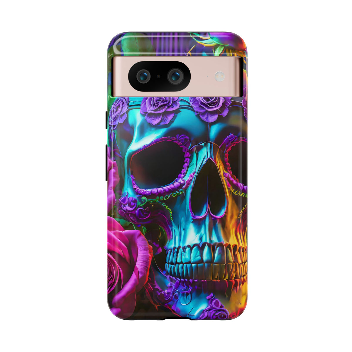 Neon Skull and Roses Vibrant Tough Phone Case - Studio 653