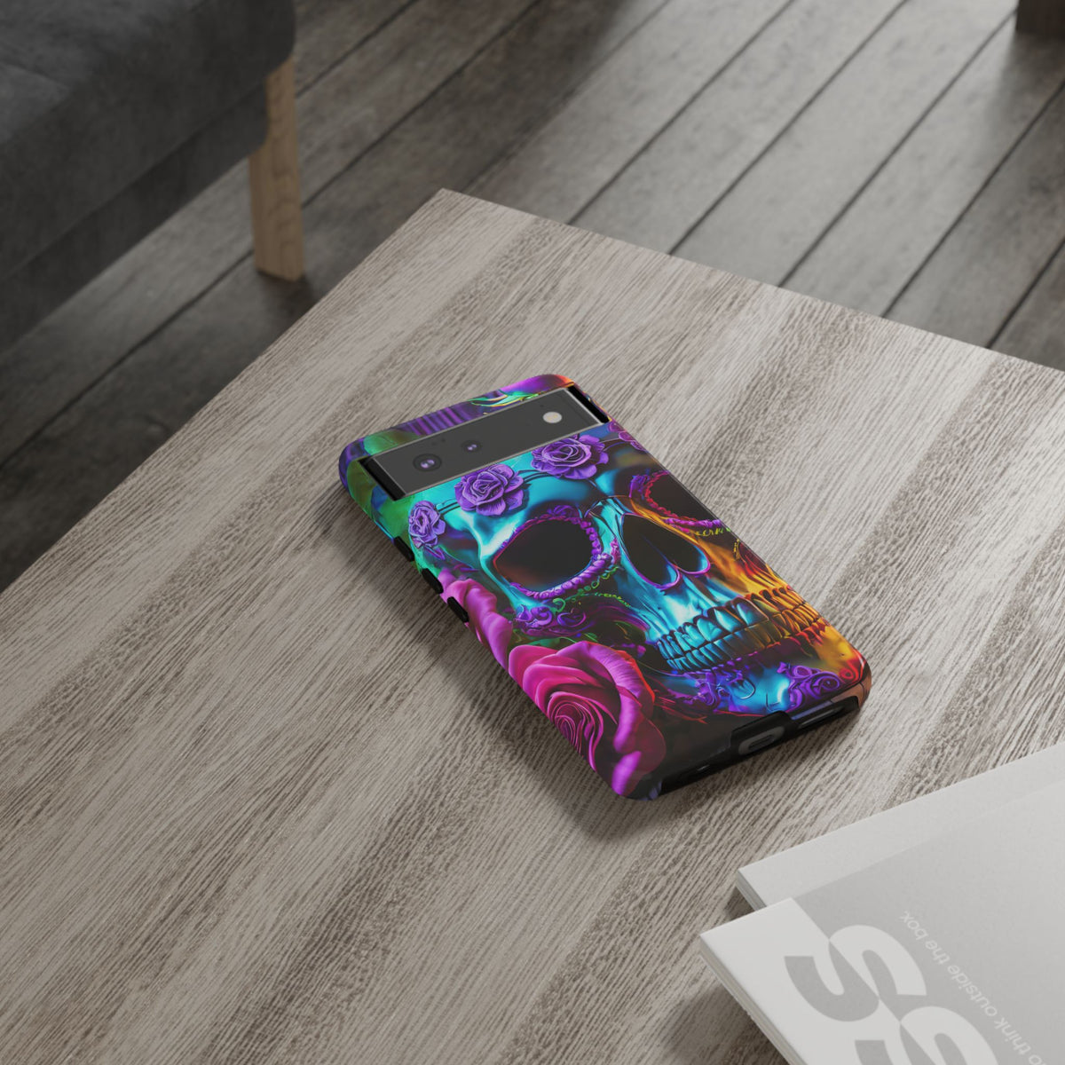 Neon Skull and Roses Vibrant Tough Phone Case - Studio 653