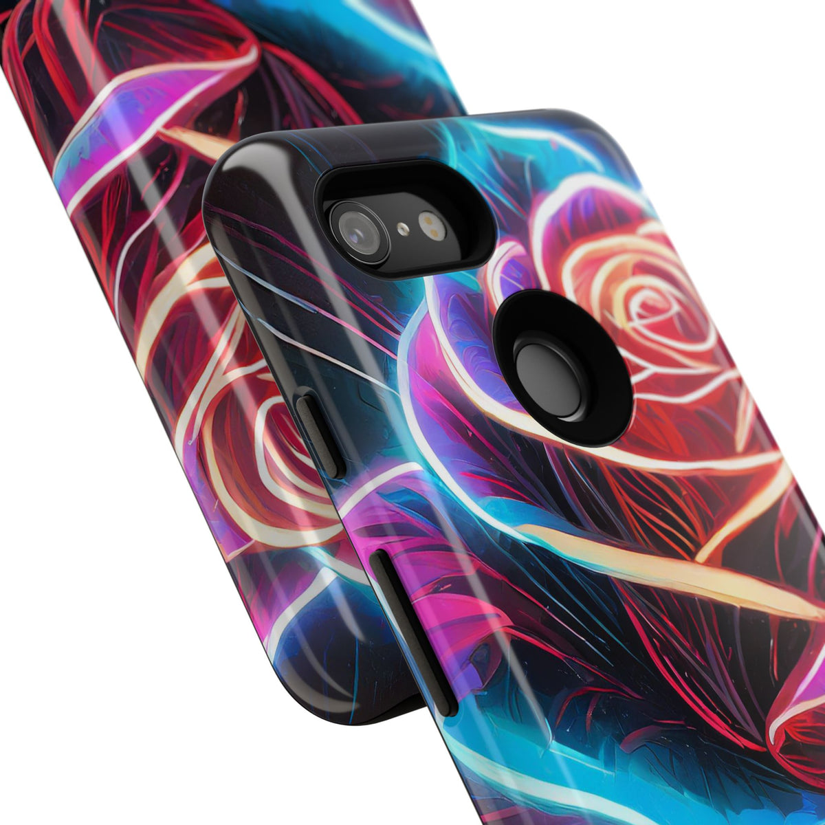 Artistic Neon Rose Tough Phone Case - Studio 653