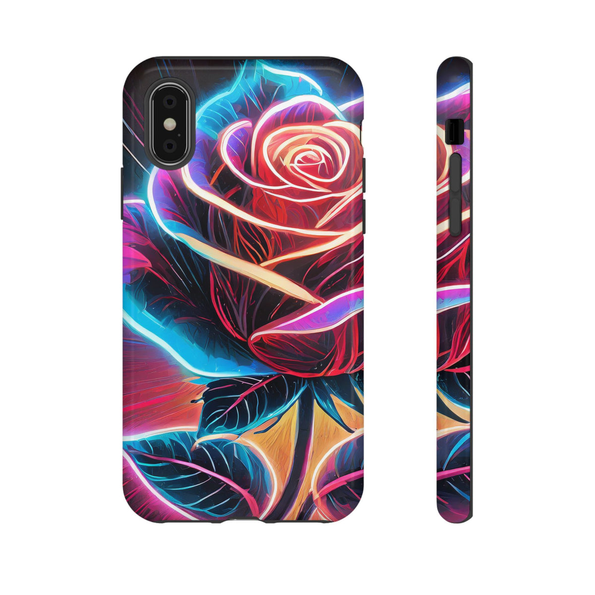 Artistic Neon Rose Tough Phone Case - Studio 653