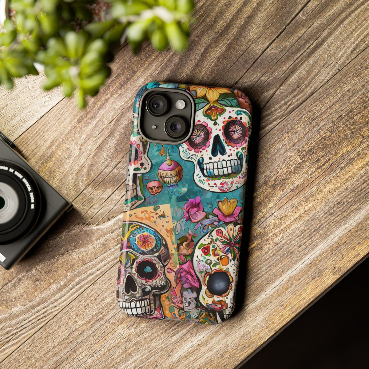 Vibrant Sugar Skull Tough Phone Case - Studio 653