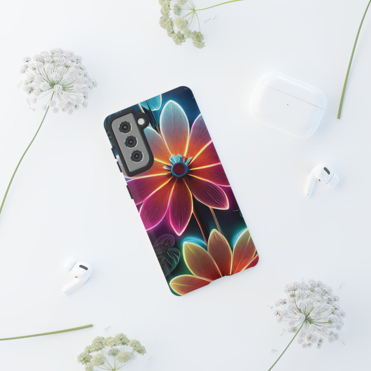 Vibrant Neon Flowers Tough Phone Case - Studio 653
