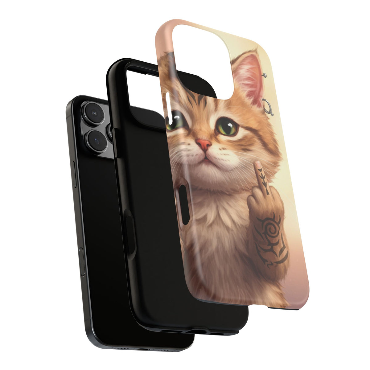 Evil Kitty Giving the Bird Tough Phone Case - Studio 653
