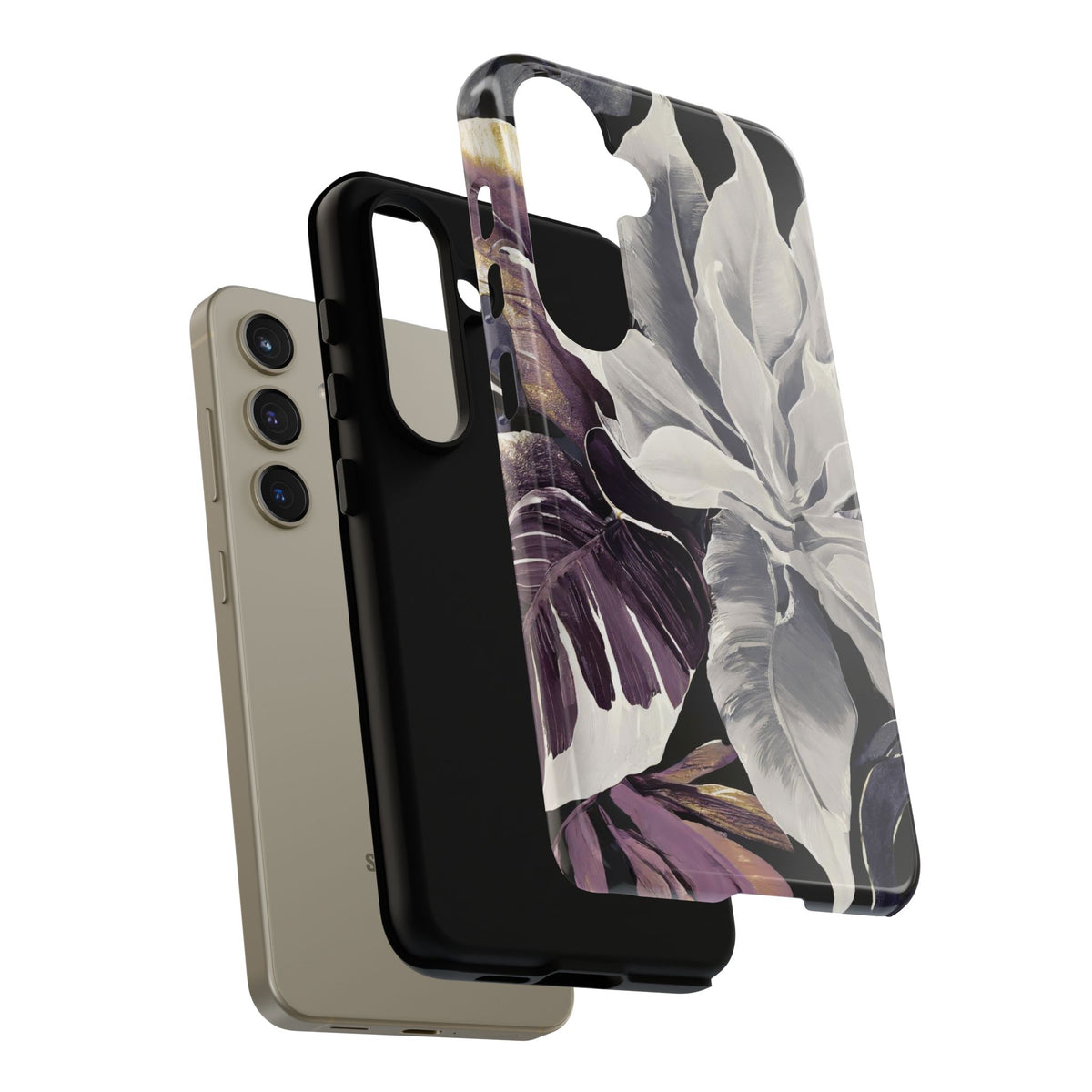 White & Plum Floral Tough Phone Case - Studio 653