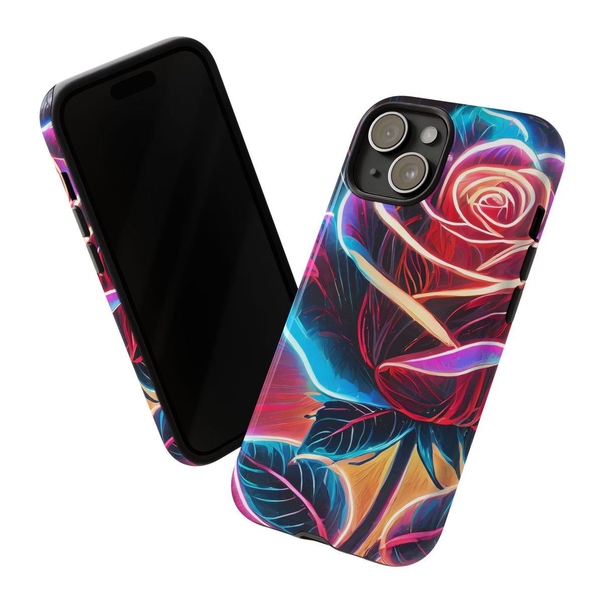 Artistic Neon Rose Tough Phone Case - Studio 653