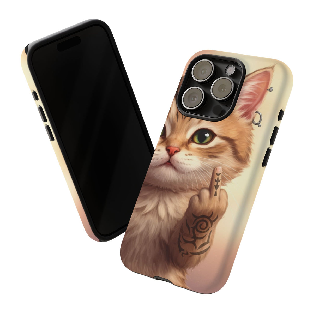 Evil Kitty Giving the Bird Tough Phone Case - Studio 653