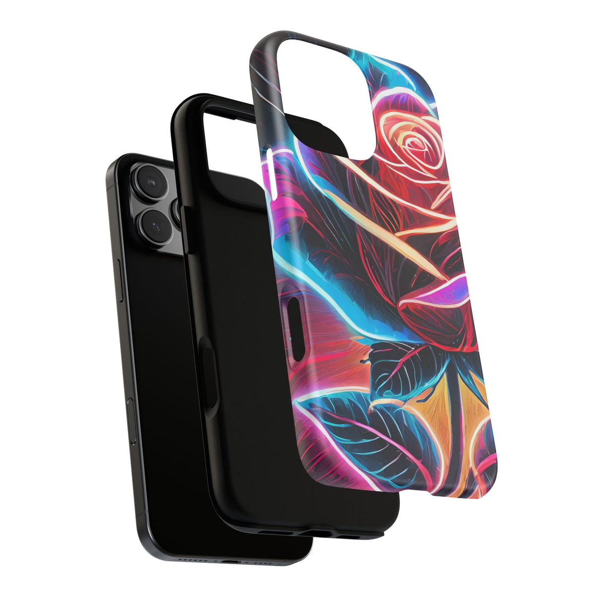 Artistic Neon Rose Tough Phone Case - Studio 653