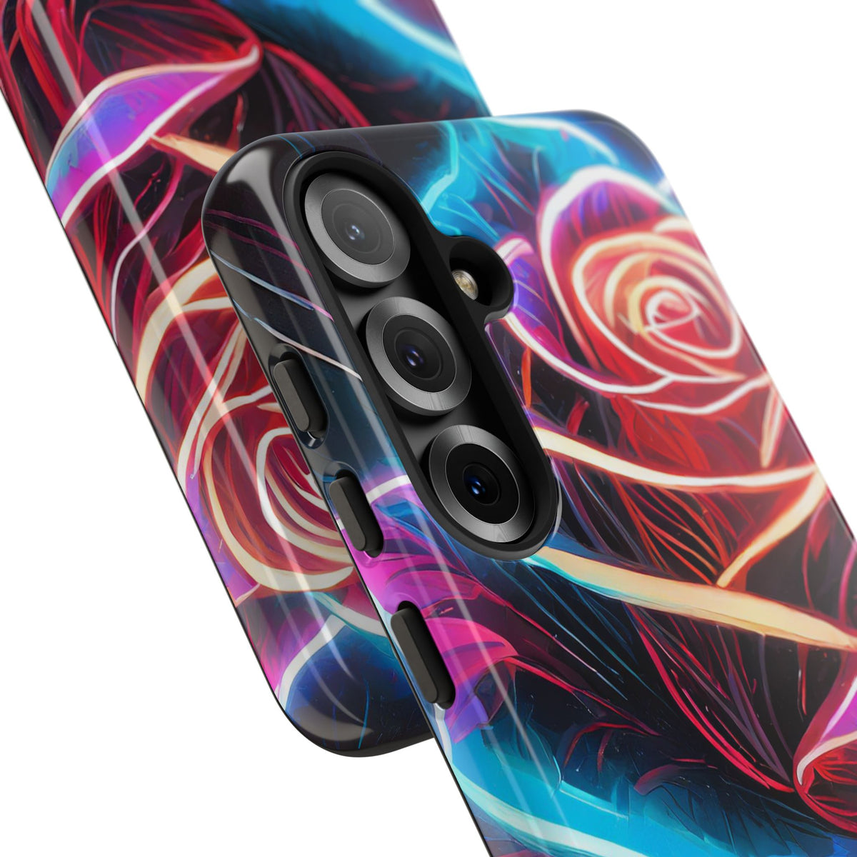 Artistic Neon Rose Tough Phone Case - Studio 653