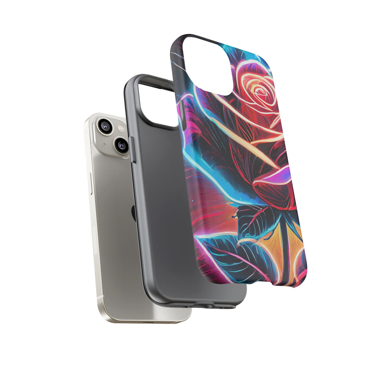 Artistic Neon Rose Tough Phone Case - Studio 653