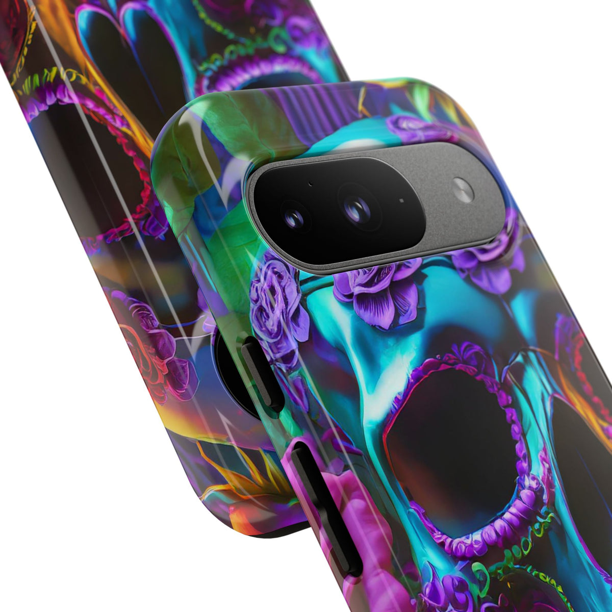 Neon Skull and Roses Vibrant Tough Phone Case - Studio 653