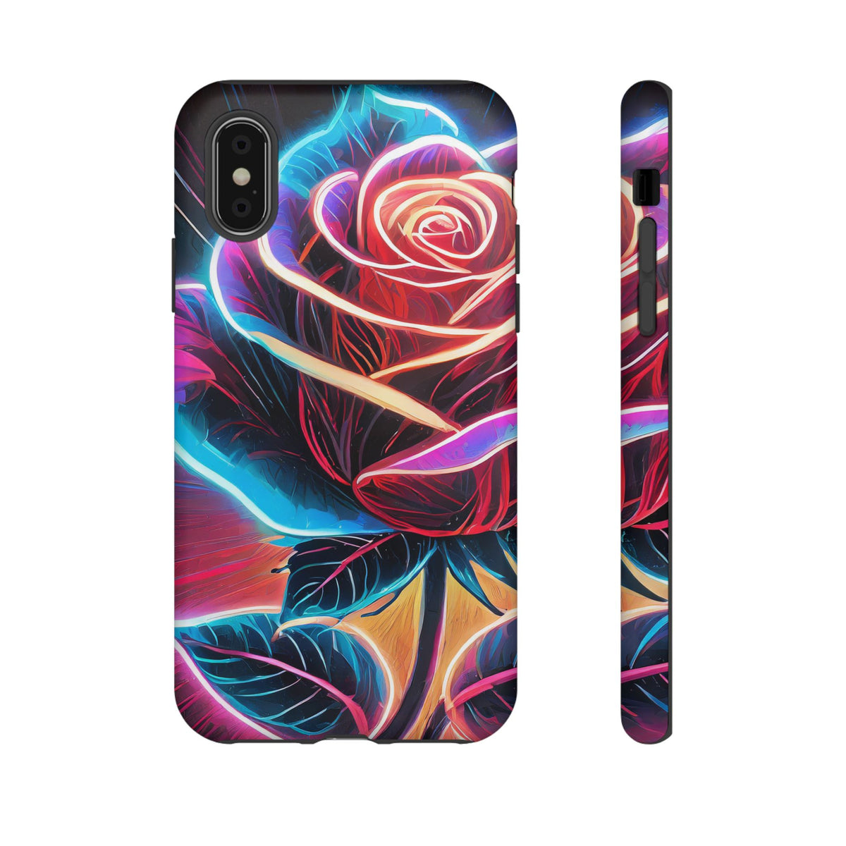Artistic Neon Rose Tough Phone Case - Studio 653