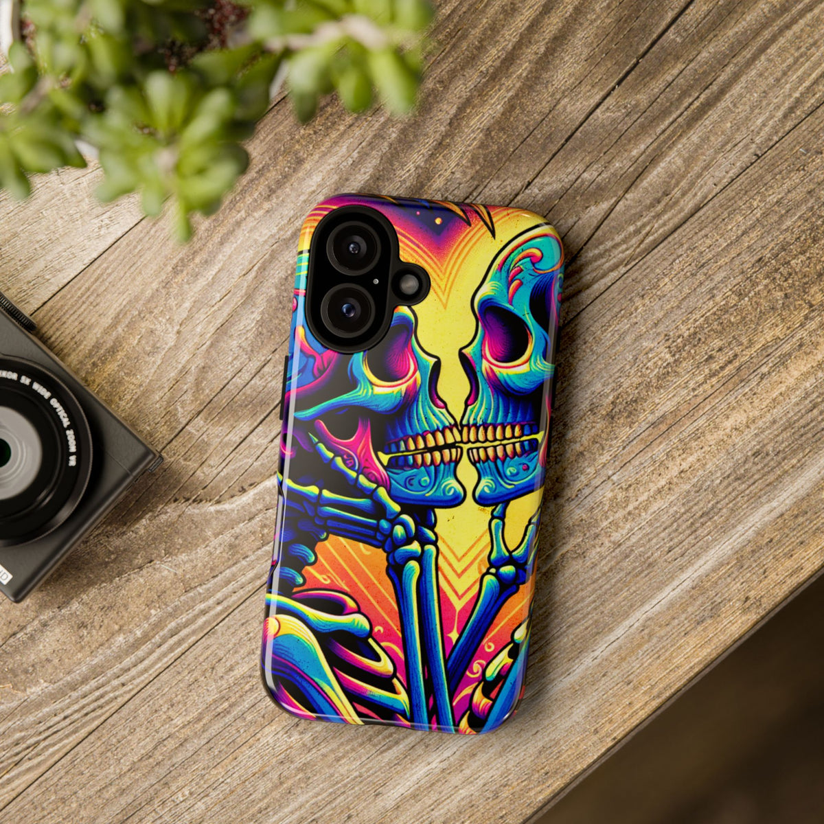 Colorful Skull Couple Tough Phone Case - Studio 653