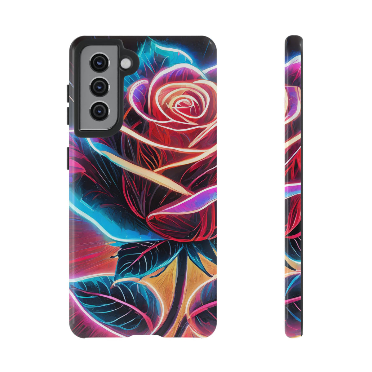 Artistic Neon Rose Tough Phone Case - Studio 653