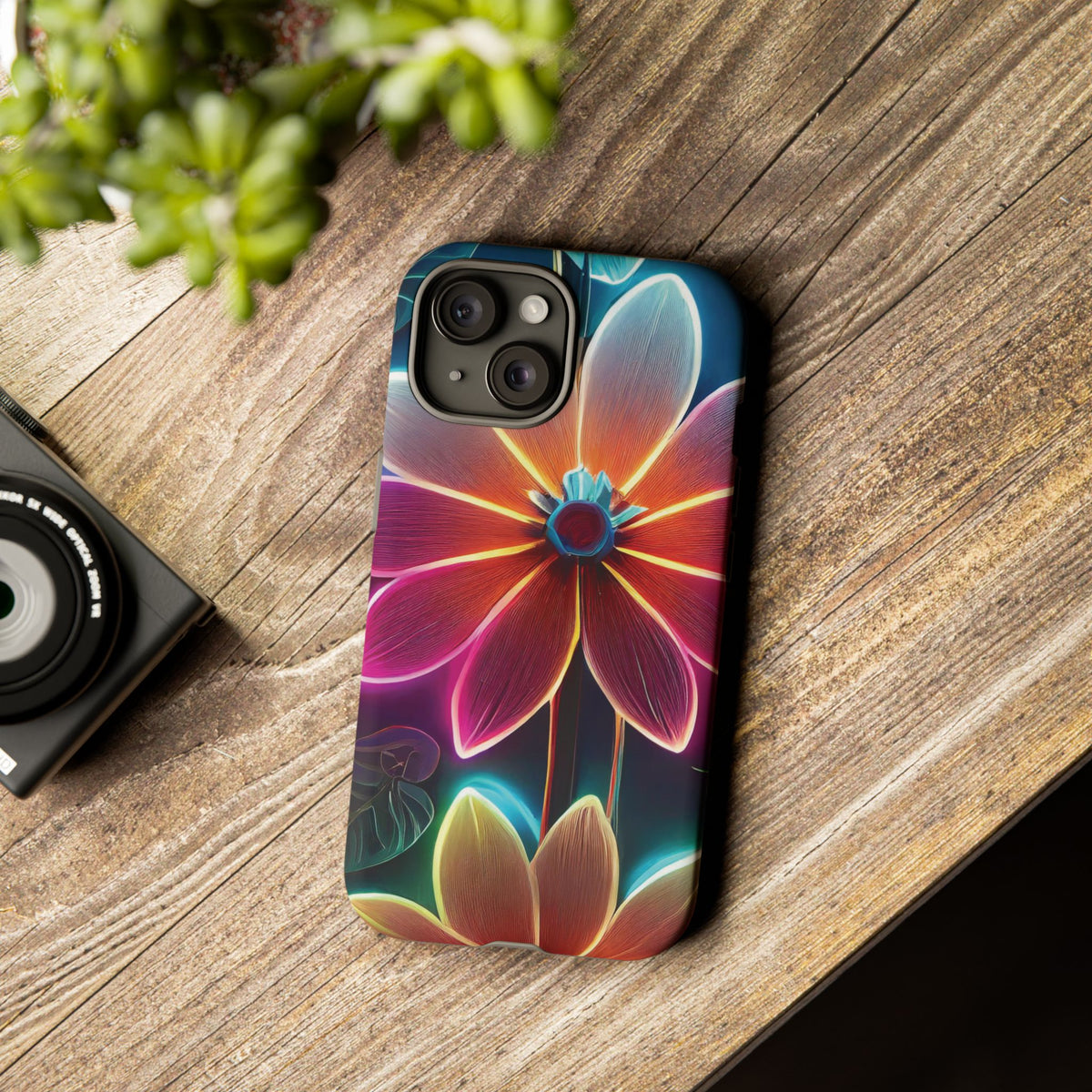 Vibrant Neon Flowers Tough Phone Case - Studio 653