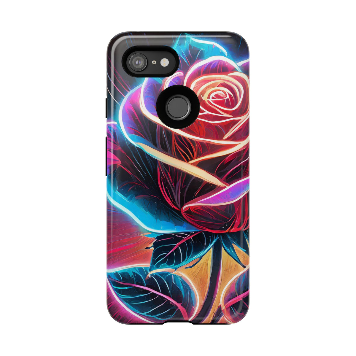 Artistic Neon Rose Tough Phone Case - Studio 653