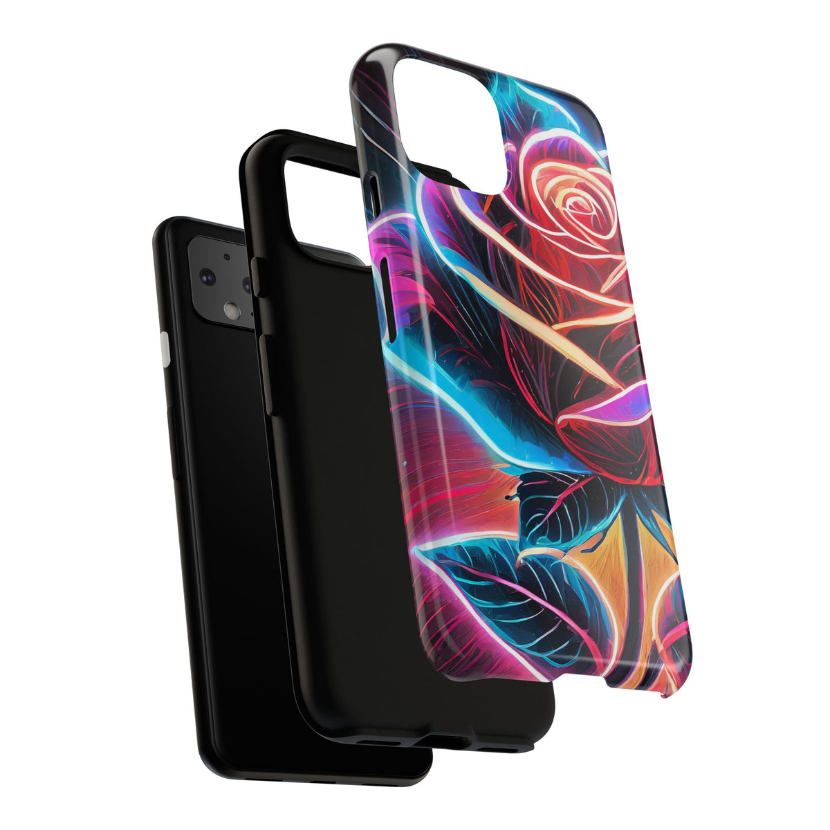 Artistic Neon Rose Tough Phone Case - Studio 653