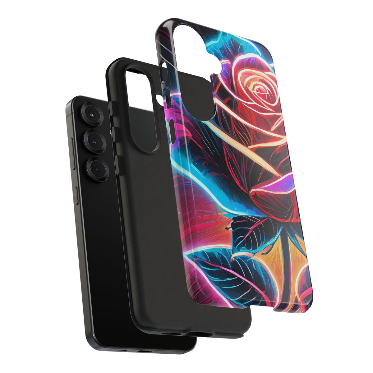 Artistic Neon Rose Tough Phone Case - Studio 653