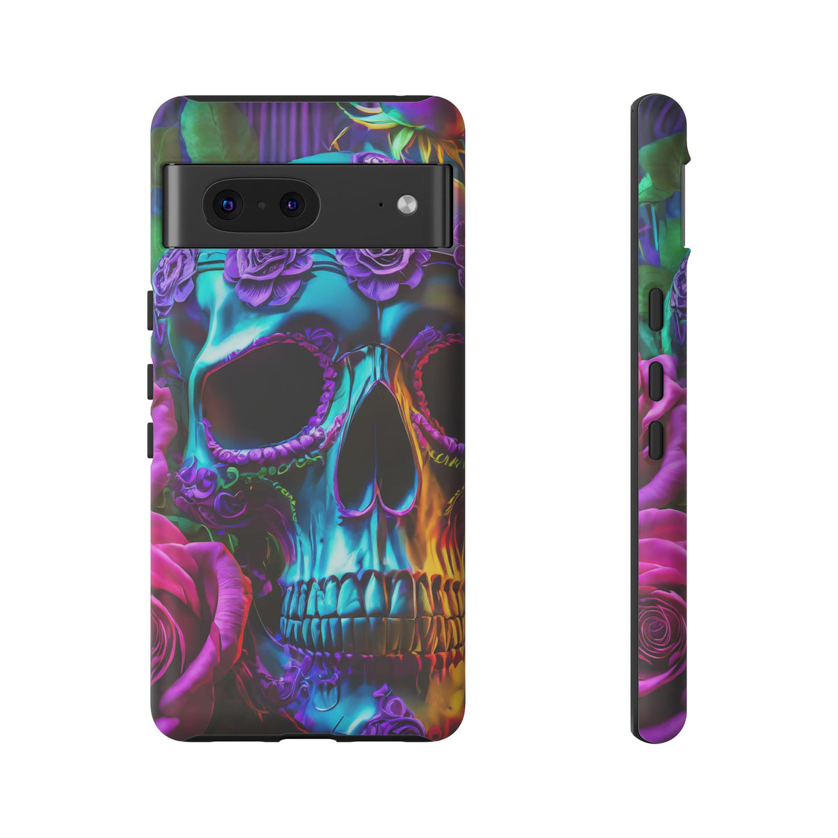 Neon Skull and Roses Vibrant Tough Phone Case - Studio 653