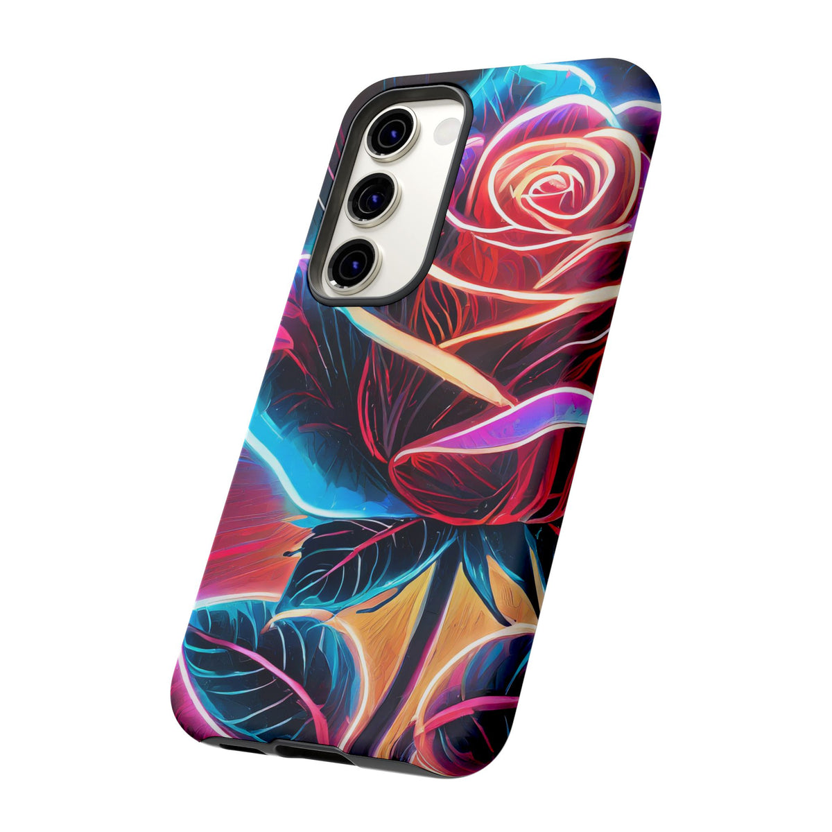 Artistic Neon Rose Tough Phone Case - Studio 653