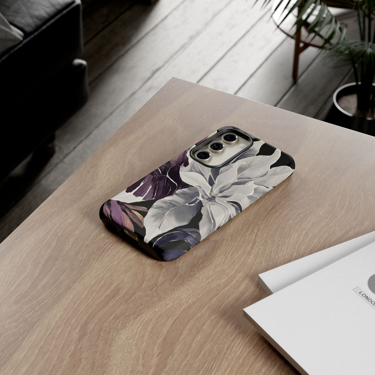 White & Plum Floral Tough Phone Case - Studio 653