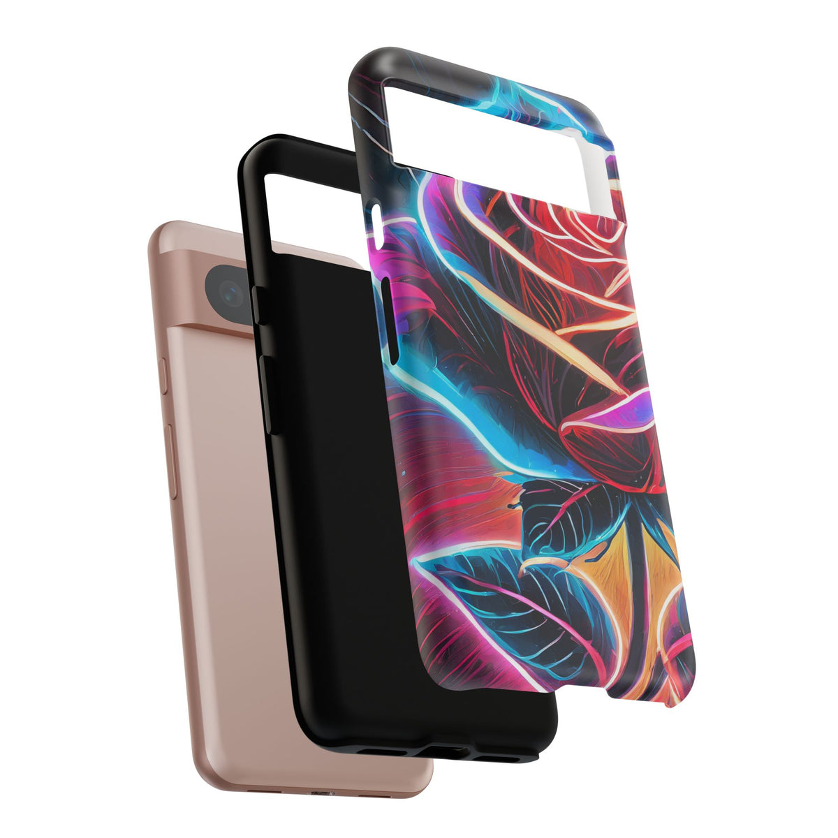 Artistic Neon Rose Tough Phone Case - Studio 653