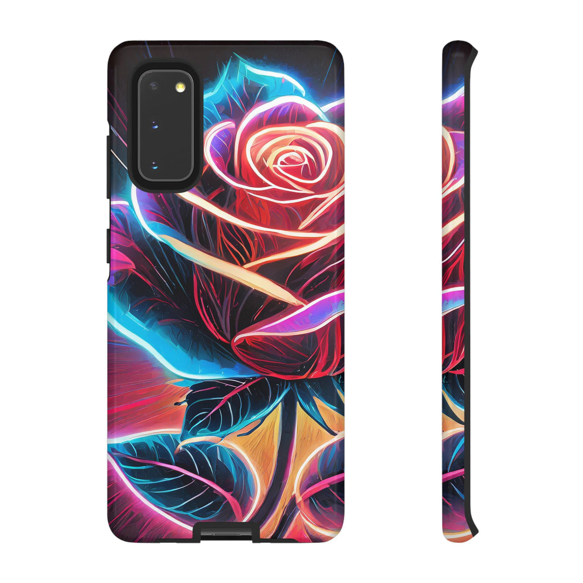 Artistic Neon Rose Tough Phone Case - Studio 653