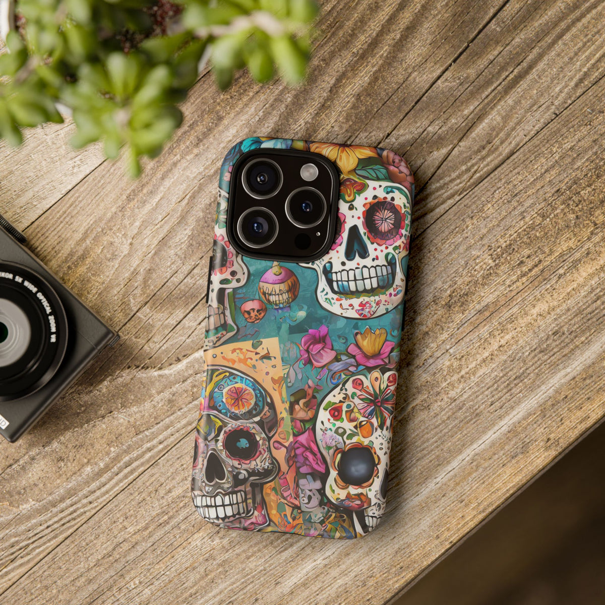 Vibrant Sugar Skull Tough Phone Case - Studio 653