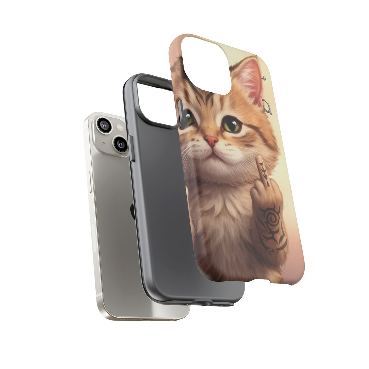 Evil Kitty Giving the Bird Tough Phone Case - Studio 653