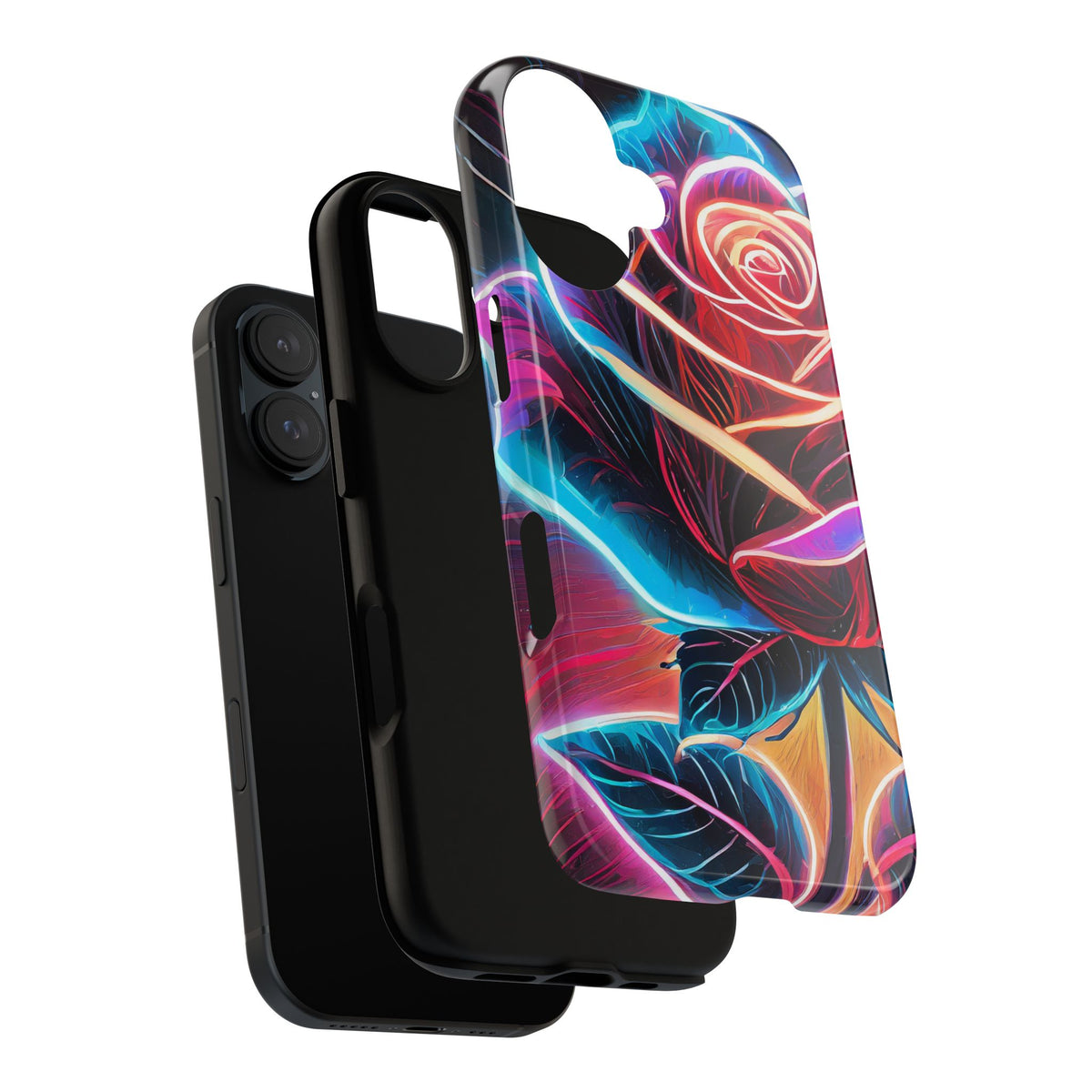 Artistic Neon Rose Tough Phone Case - Studio 653
