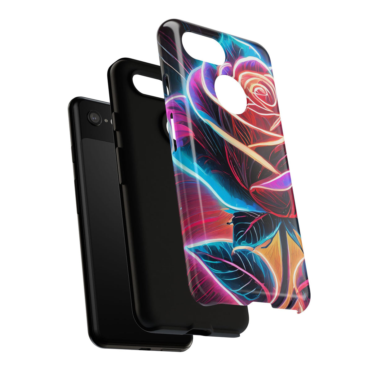 Artistic Neon Rose Tough Phone Case - Studio 653