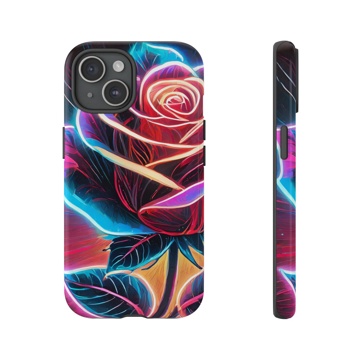 Artistic Neon Rose Tough Phone Case - Studio 653
