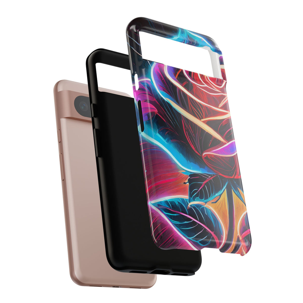 Artistic Neon Rose Tough Phone Case - Studio 653