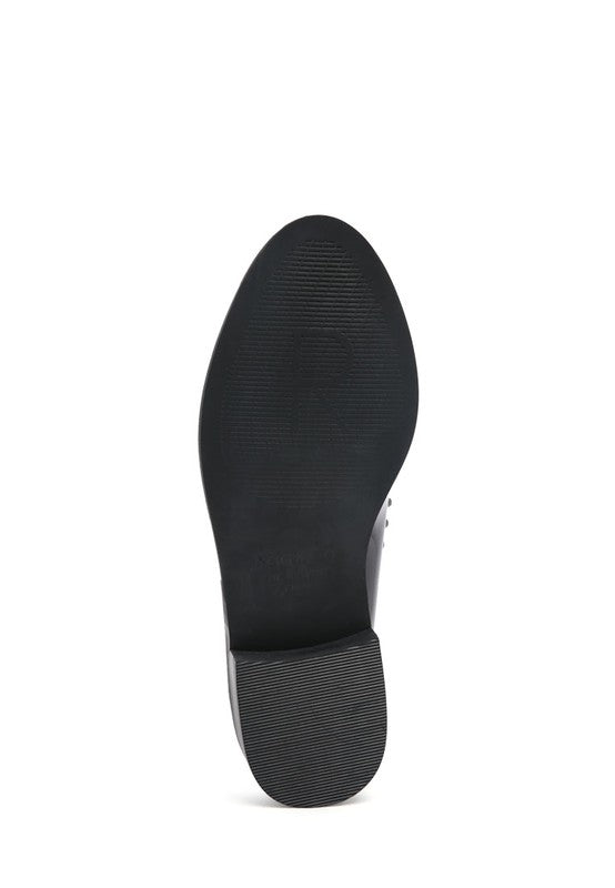 Rag Company Emilia Black Shine Forever Stud Penny Loafers - Studio 653