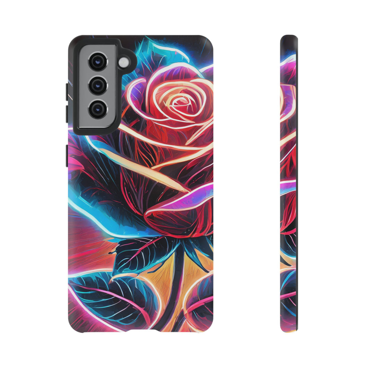 Artistic Neon Rose Tough Phone Case - Studio 653