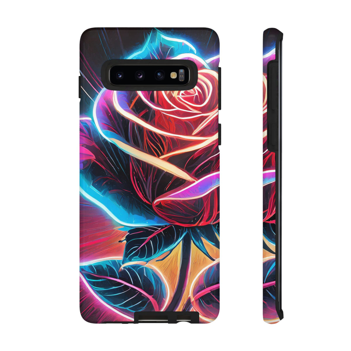 Artistic Neon Rose Tough Phone Case - Studio 653