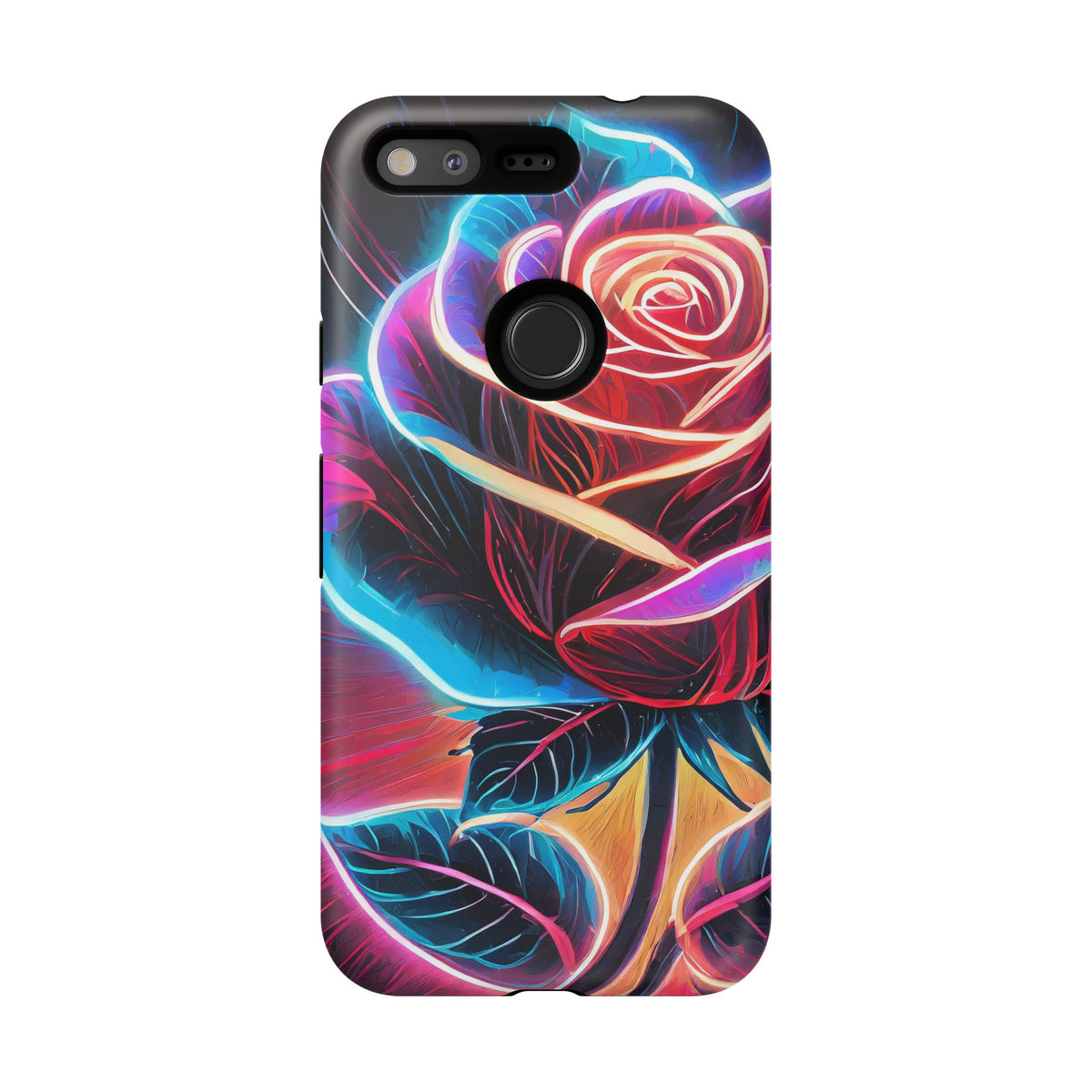 Artistic Neon Rose Tough Phone Case - Studio 653