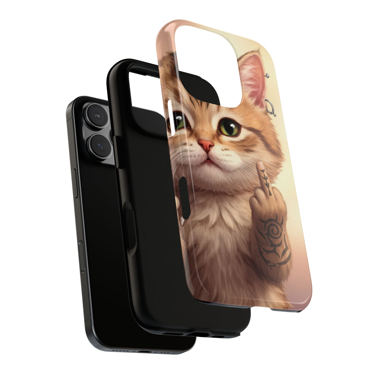 Evil Kitty Giving the Bird Tough Phone Case - Studio 653