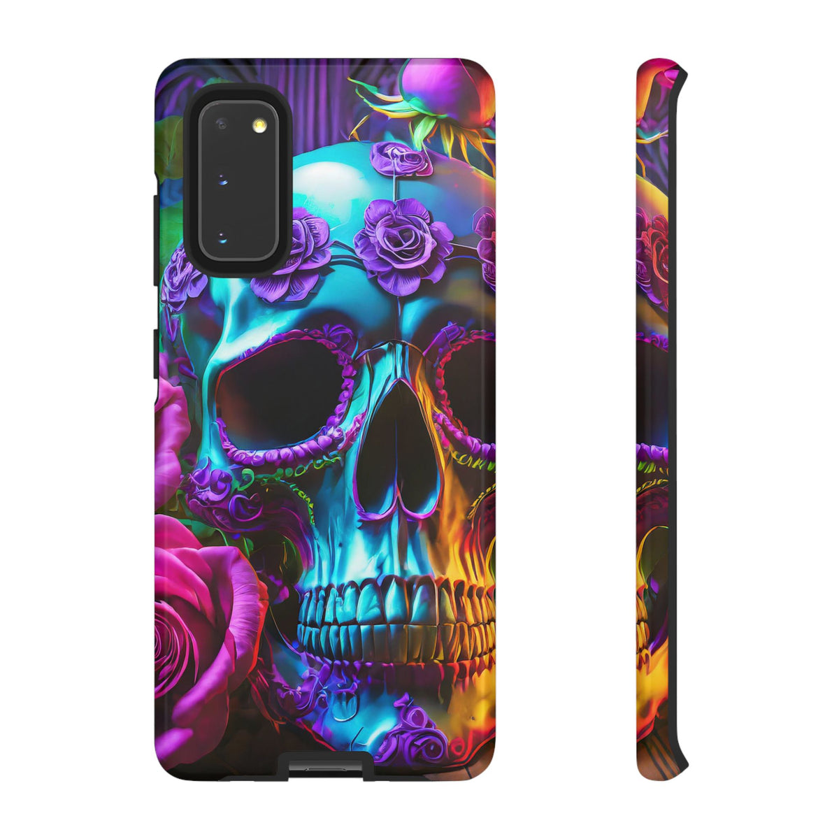 Neon Skull and Roses Vibrant Tough Phone Case - Studio 653