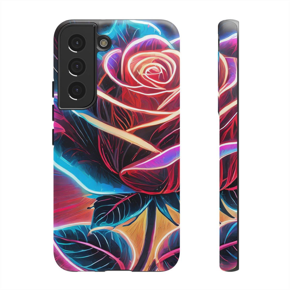 Artistic Neon Rose Tough Phone Case - Studio 653