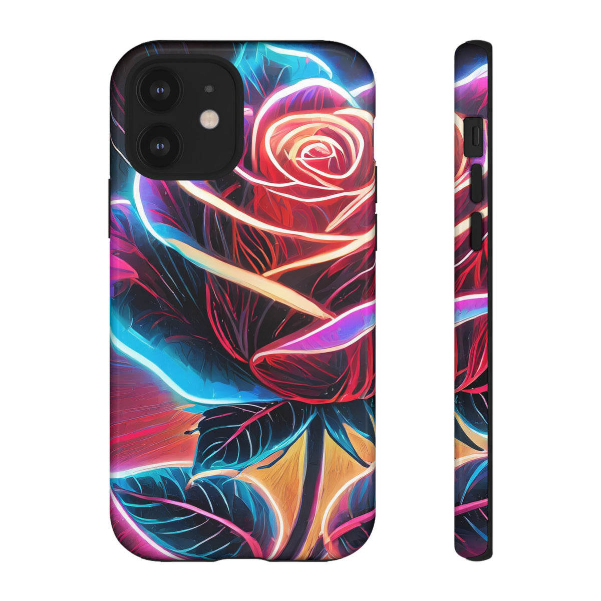Artistic Neon Rose Tough Phone Case - Studio 653