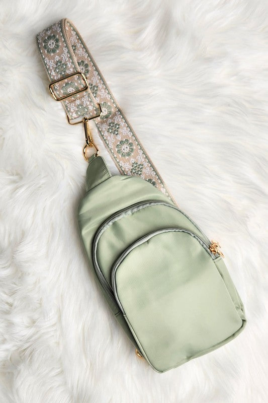 Dani & Em Crisala Sling Nylon Crossbody Bag With Strap - Studio 653