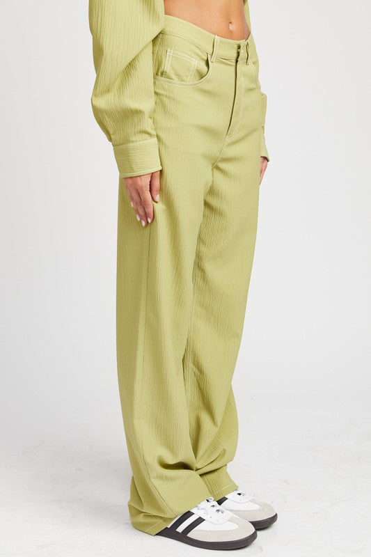 Emory Park Contrast Stitching Straight Leg Pant - Studio 653