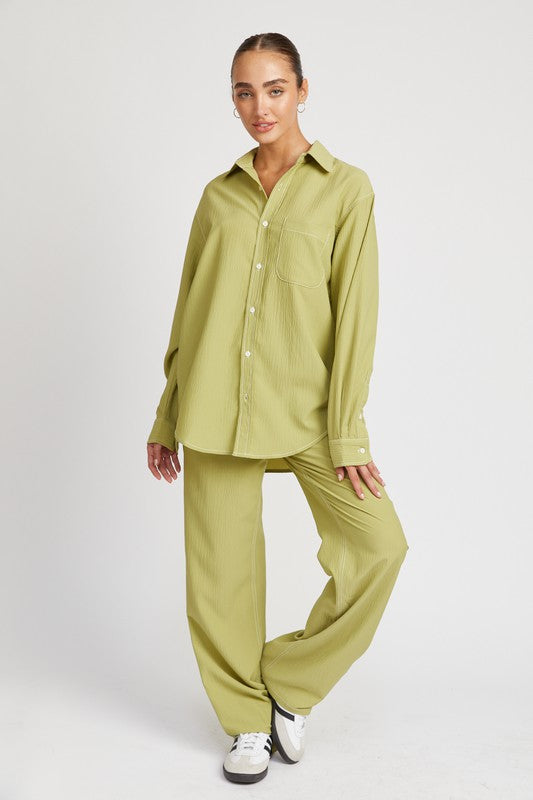 Emory Park Contrast Stitching Straight Leg Pant - Studio 653