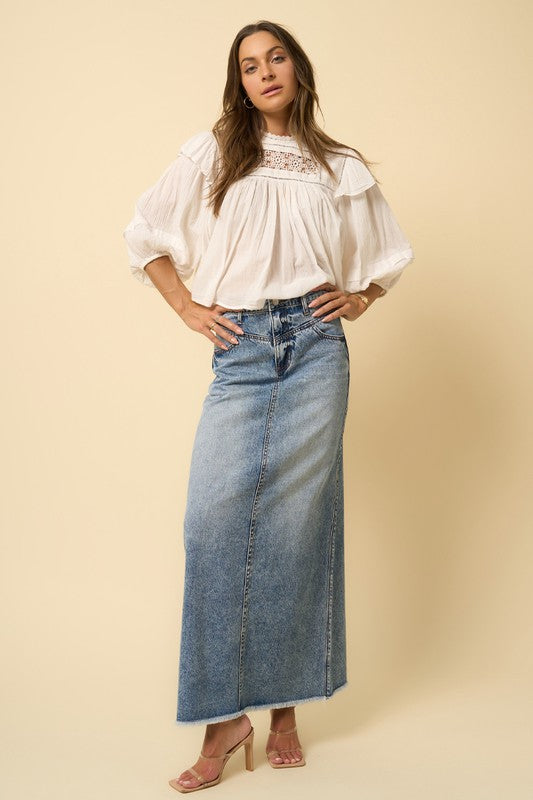 Insane Gene High Rise Flared Maxi Skirt - Studio 653