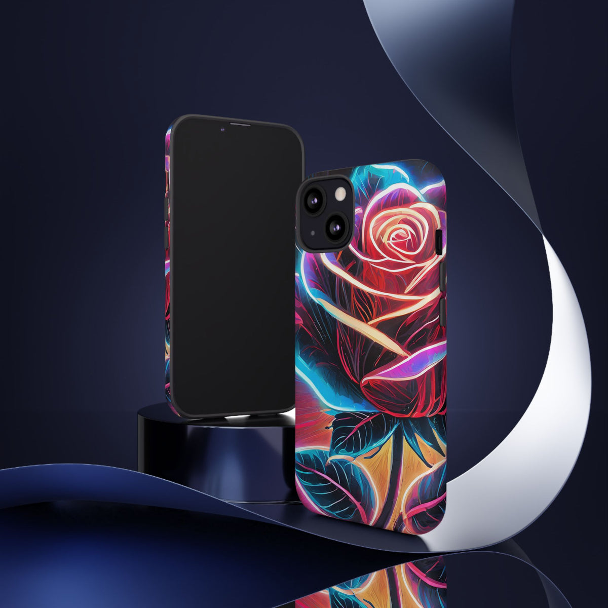 Artistic Neon Rose Tough Phone Case - Studio 653