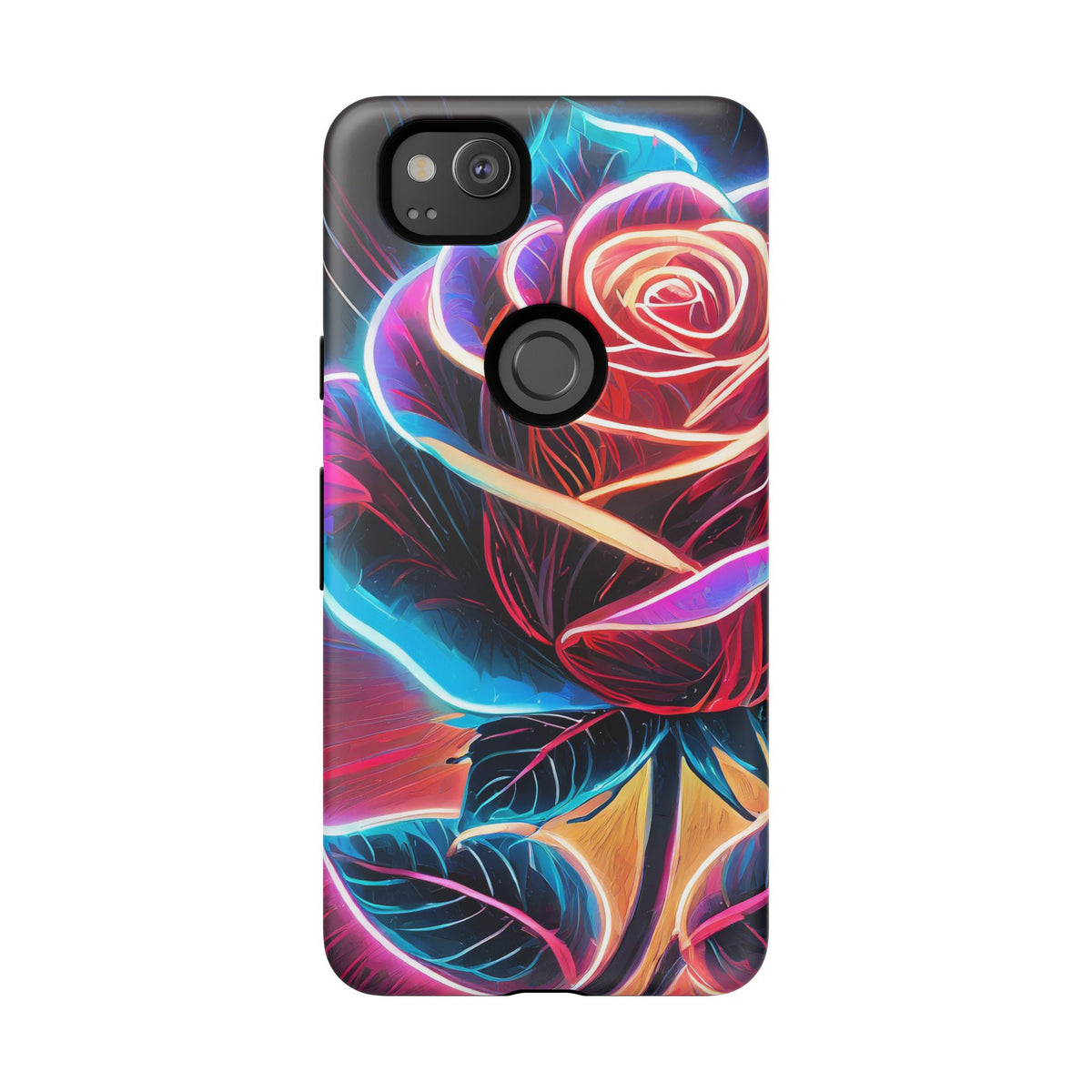 Artistic Neon Rose Tough Phone Case - Studio 653