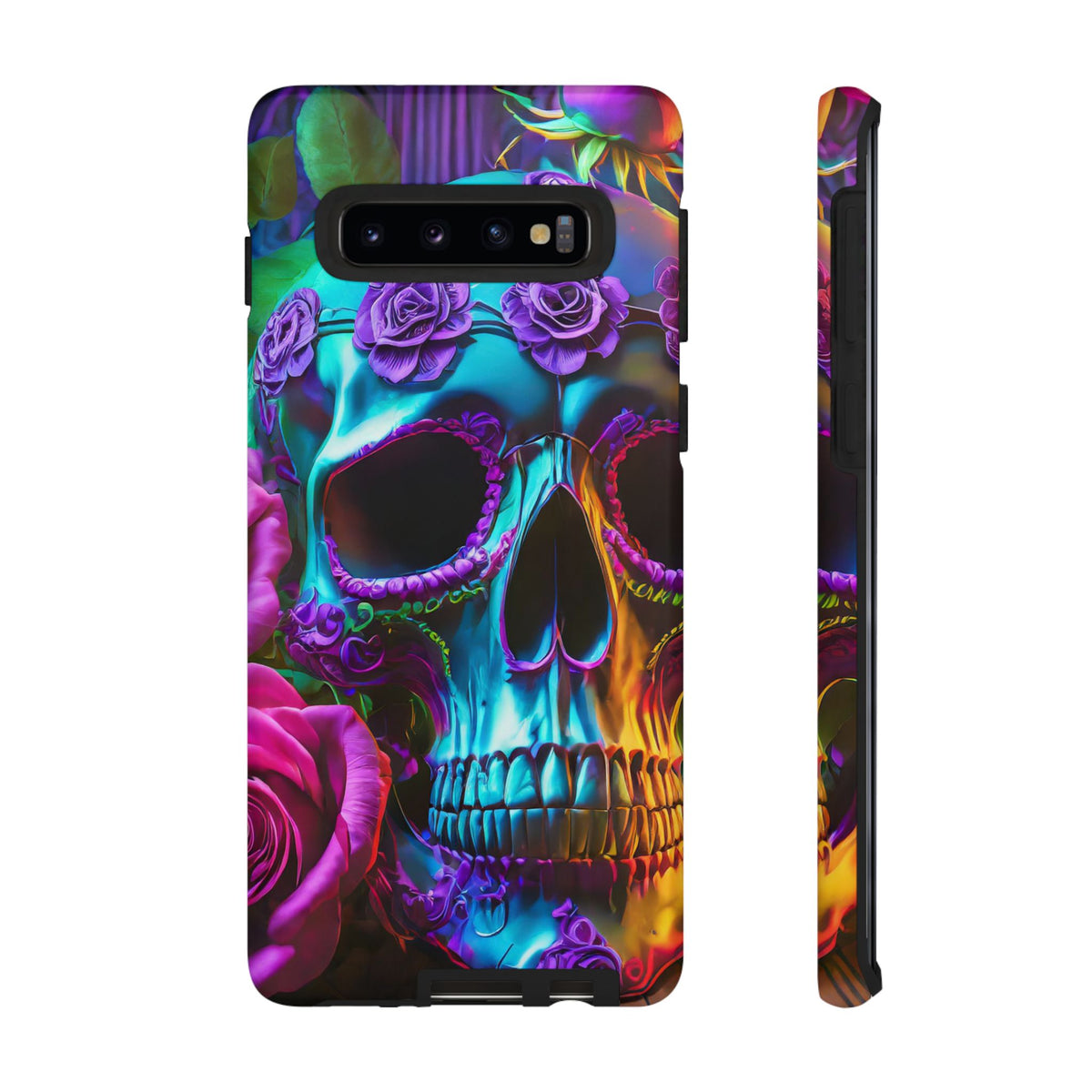 Neon Skull and Roses Vibrant Tough Phone Case - Studio 653